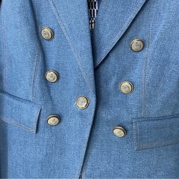 Veronica Beard Naira Jacket Cosmo Size 10 & Vivi Knit Dickey Blue Multi 00-14 - Picture 4 of 14